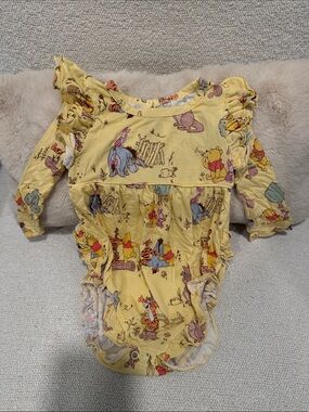 Little Sleepies Yellow Winnie the Pooh Print Bubble Romper